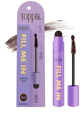 Toppik Fill Me In Hairline Filler Touch up Hair Fibers Wand Black & Medium Brown
